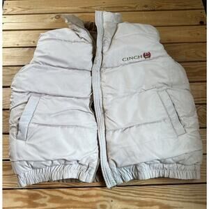 Vintage Cinch Reversible Puffer Vest Size XL Men’s Tan Down Filled Lofty